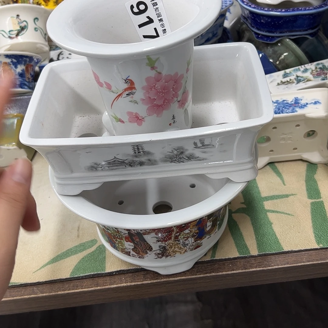 紫砂花盆917号瑕疵3个缩釉口不正边不直处理介意勿拍