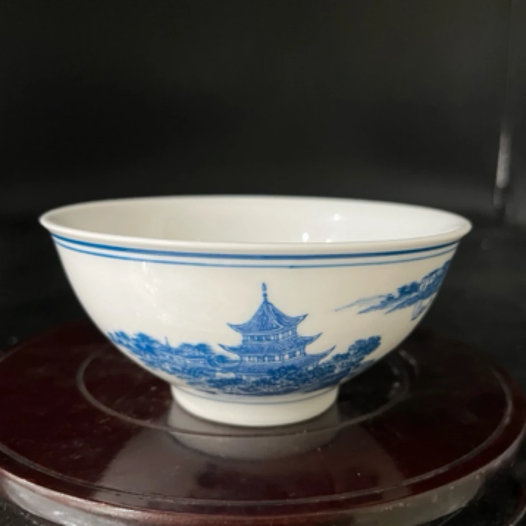 釉下彩岳阳楼饭碗口径12厘米