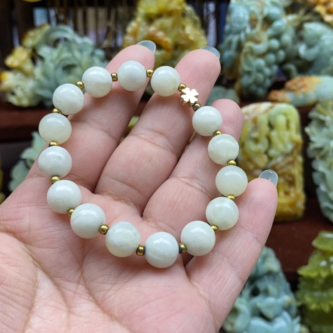 蛇纹石玉颈饰未镶嵌手串