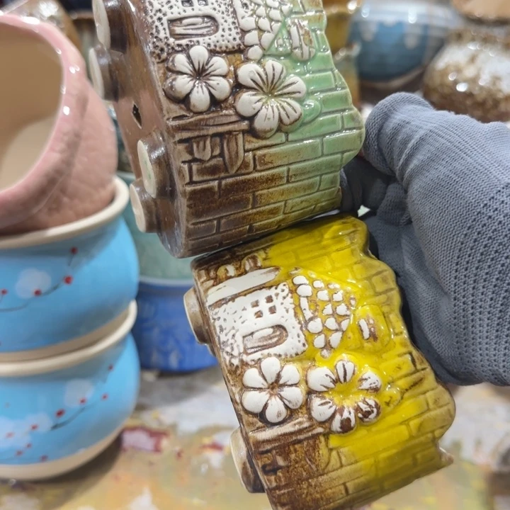 凑9块包邮，有孔陶瓷花盆