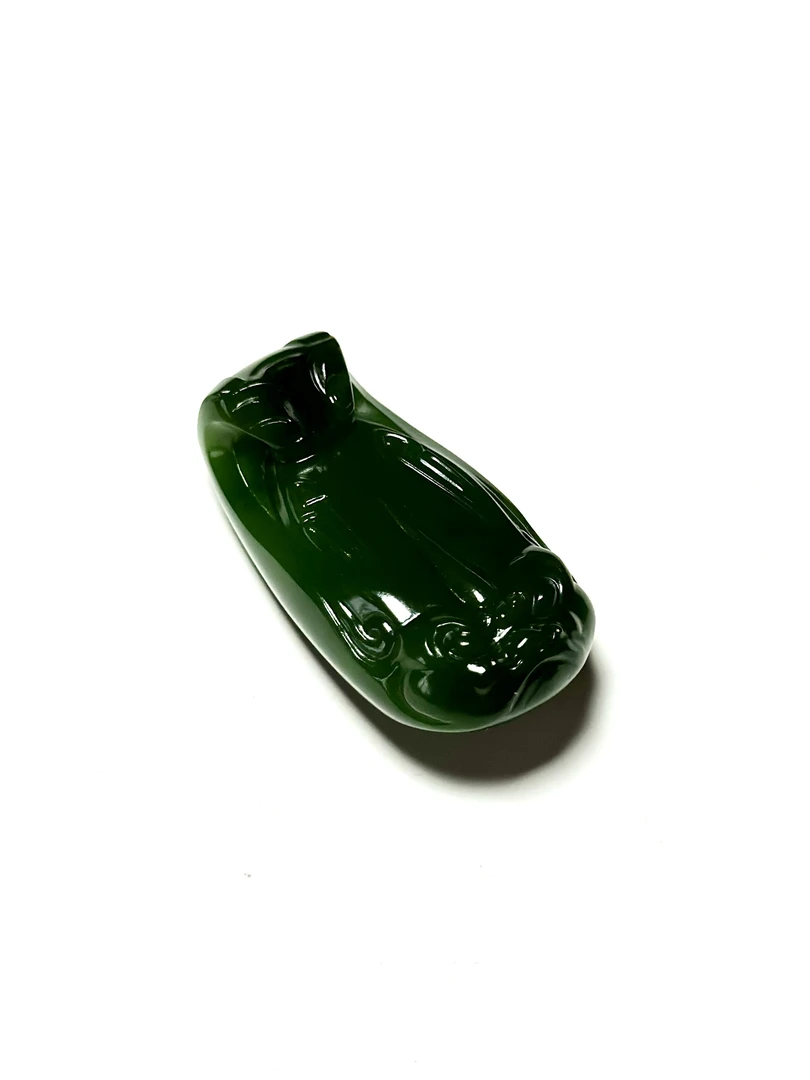 【俄料】和田玉碧玉老坑菠菜绿俏冰绿龙鱼