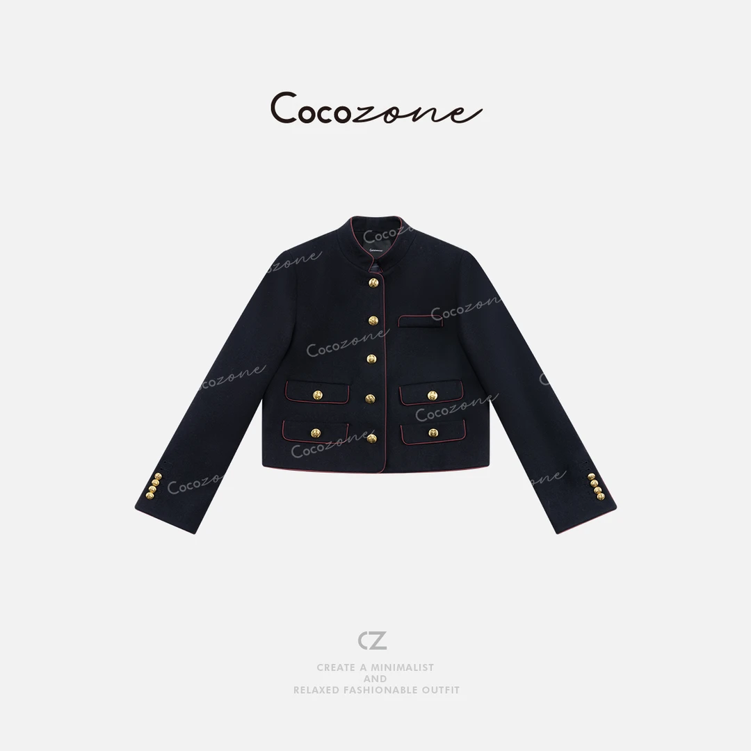 COCO ZONE 刘一一“街头画报”新款小香风立领排扣外套ACD1A0125
