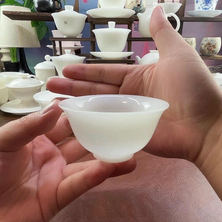 釉烧璞玉瓷110ml撇口主人杯