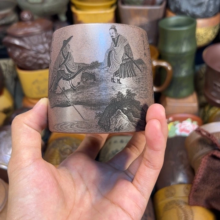 紫砂茶杯宜兴紫砂杯子