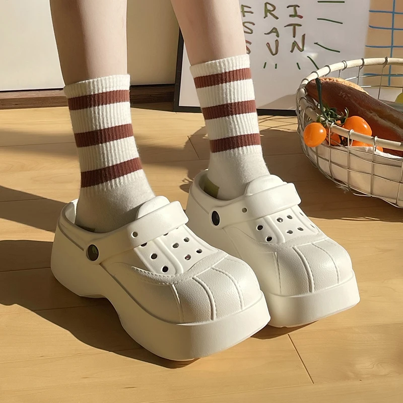 6cm厚底踩屎感凉拖鞋女士夏季室内家居沙滩防滑时尚增高拖鞋外穿