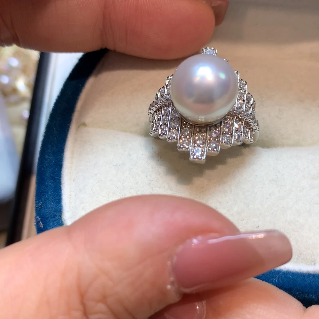 海水珍珠戒指银S925镶嵌