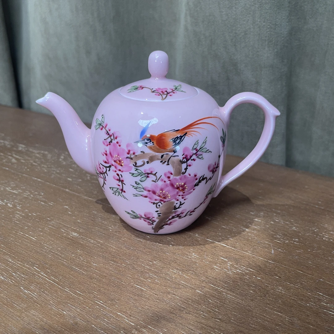 青釉锦羽生风高腰型泡茶专用茶壶