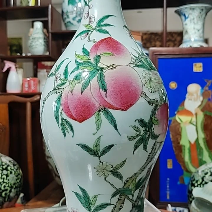 摆件燊**化八桃橄榄瓶
