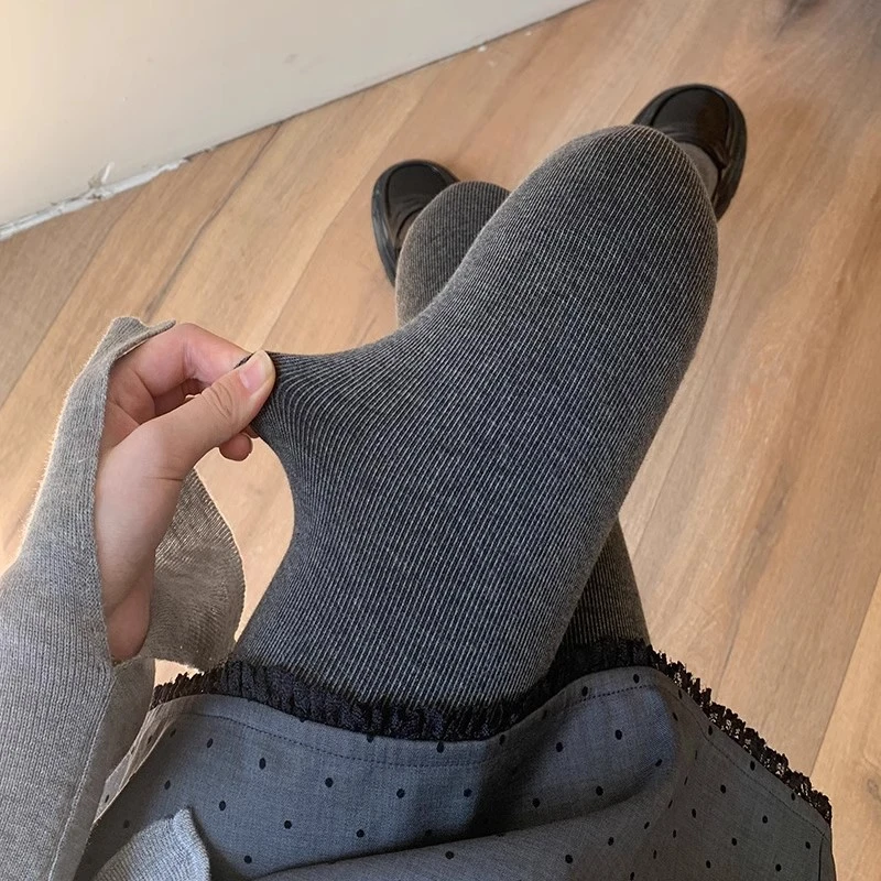 格雷系灰色打底裤女秋冬新款显瘦可外穿收腹连裤袜加绒加厚保暖