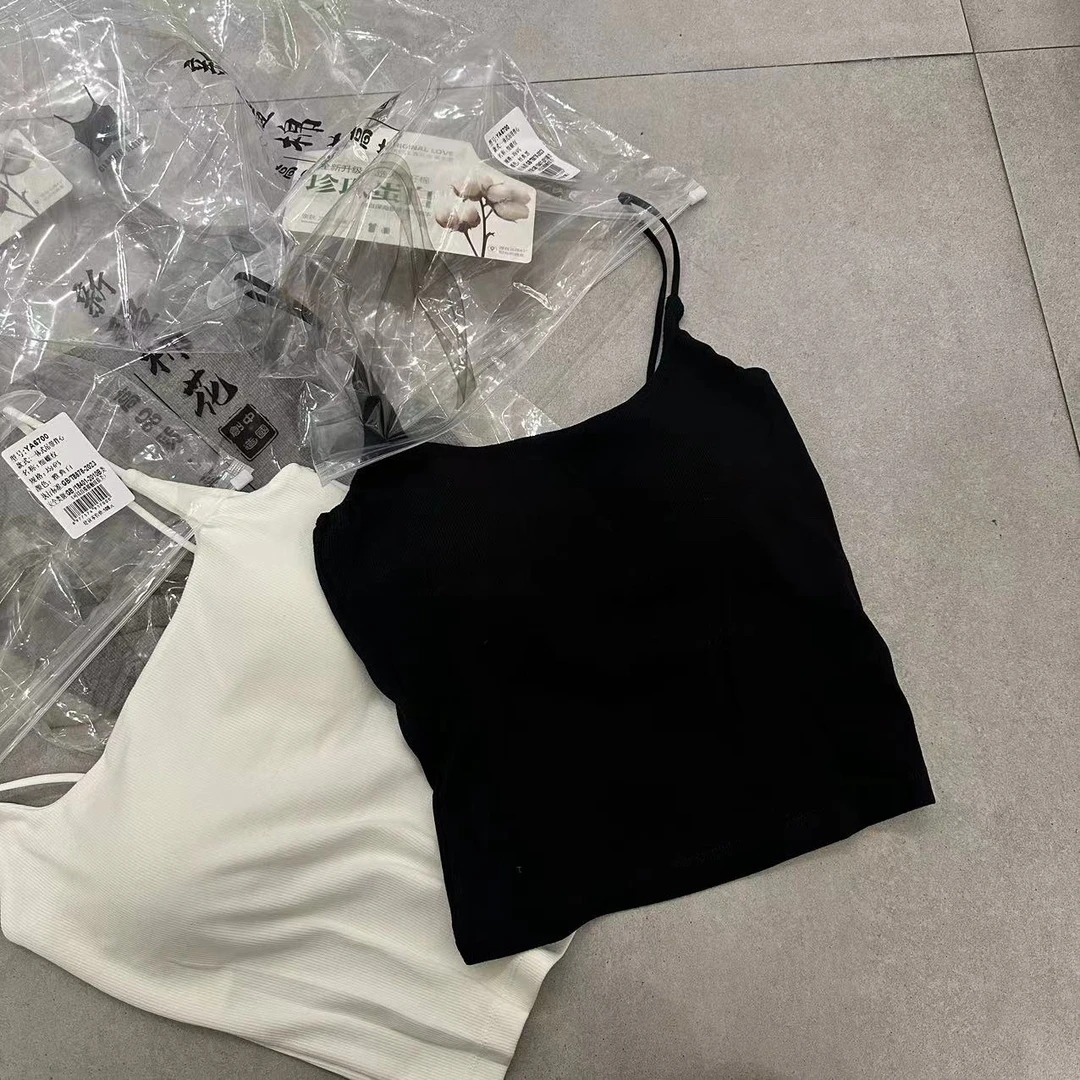 春夏美背吊带背心女带胸垫内搭无袖修身打底上衣