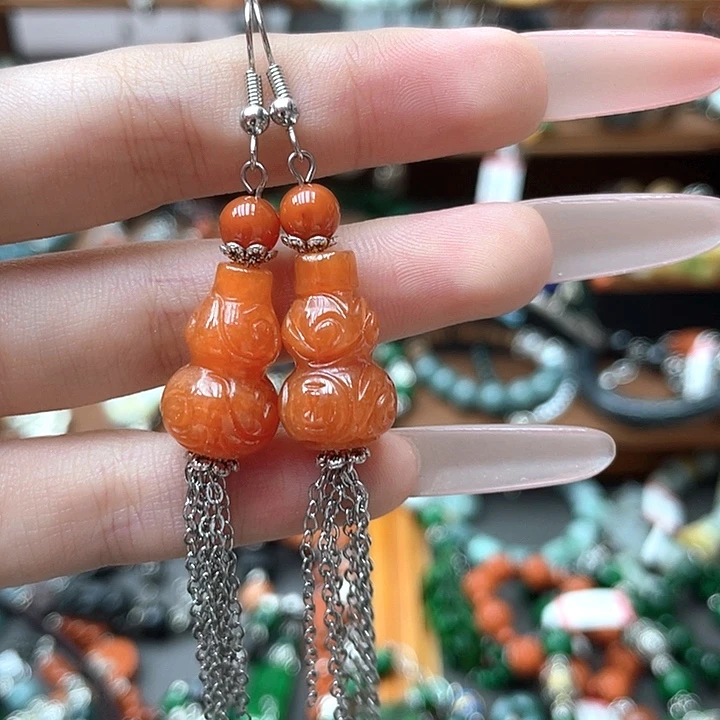 翡翠未镶嵌耳饰饰品