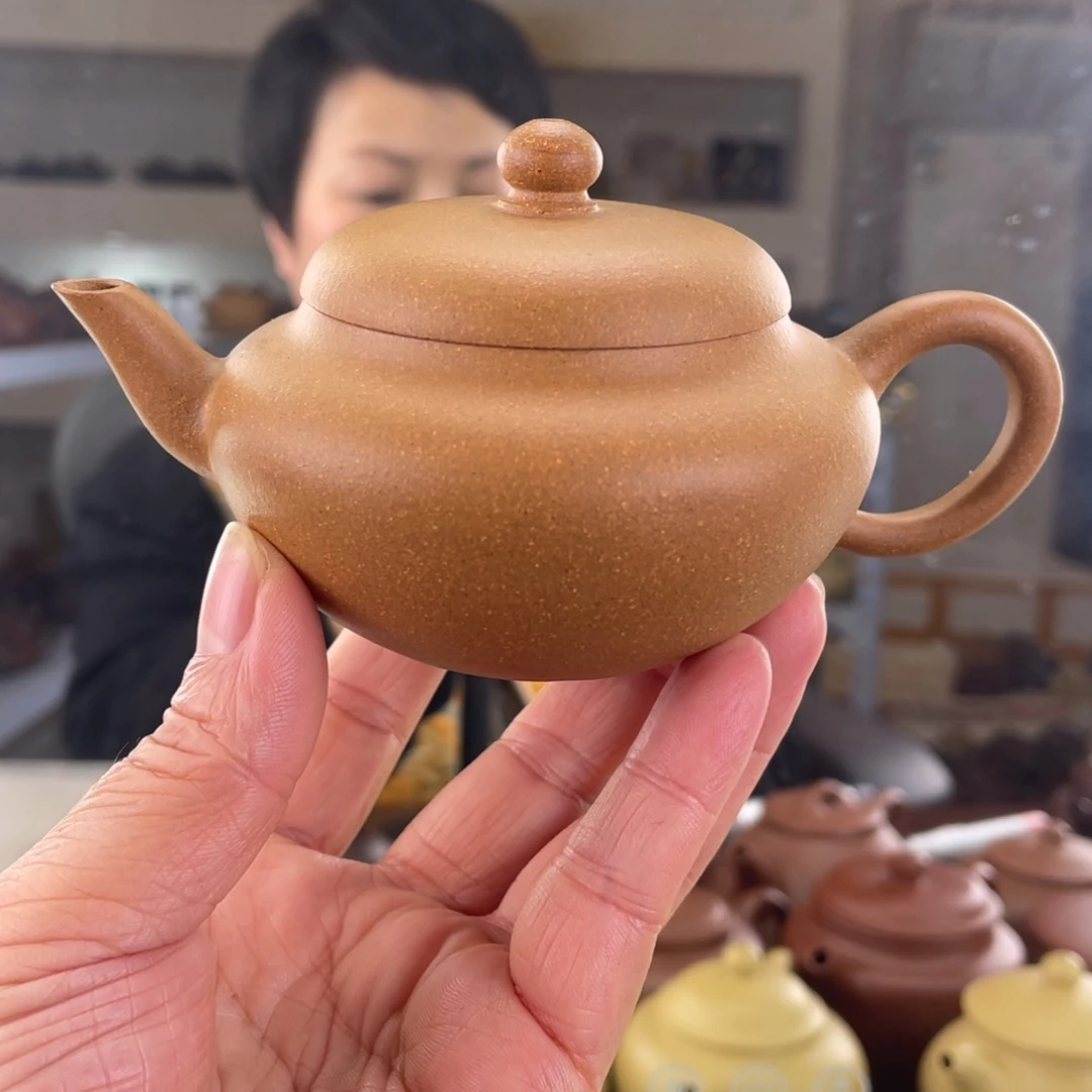 茶壶紫砂金黄段扁灯150cc