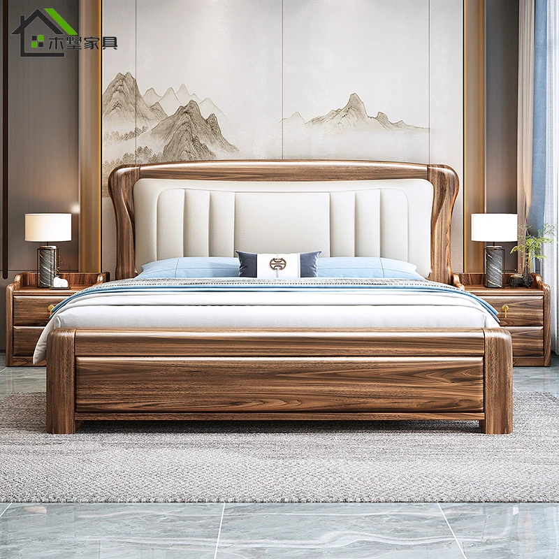 新中式实木床现代风高端大小卧室成套家具