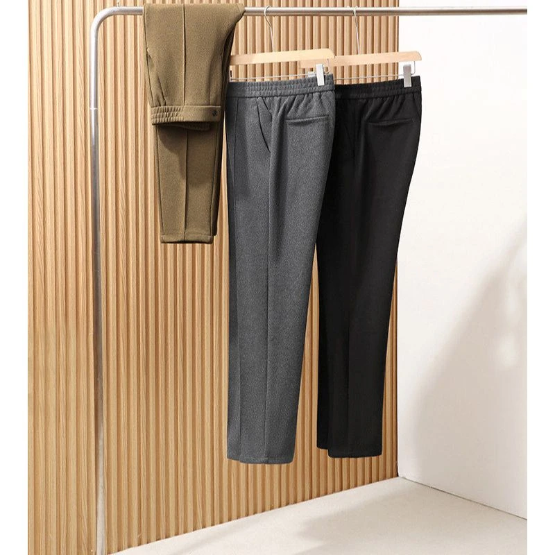 意式老钱风 醋酸绵羊毛 立体裁剪 秋冬男高级通勤毛呢休闲裤2620