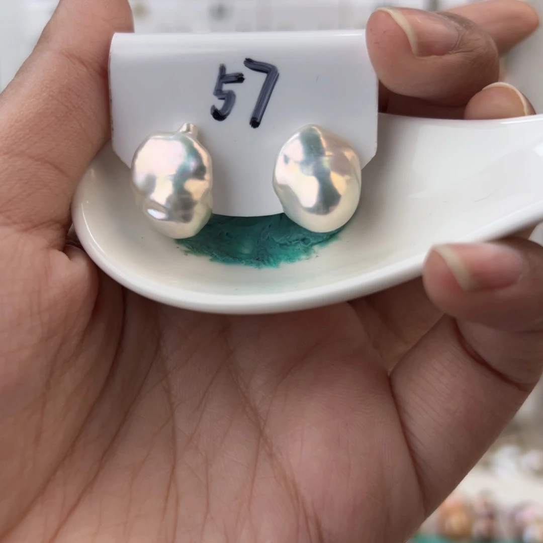 淡水珍珠耳饰银S925镶嵌