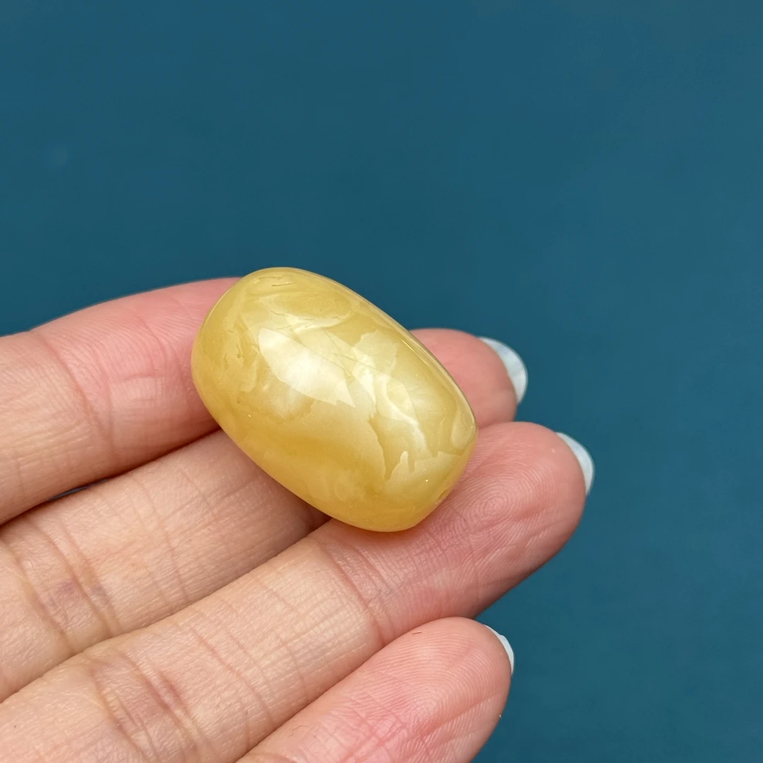 Y5082天然原矿蜜蜡 妖花桶珠16x24mm 4克抖音基地质检发货