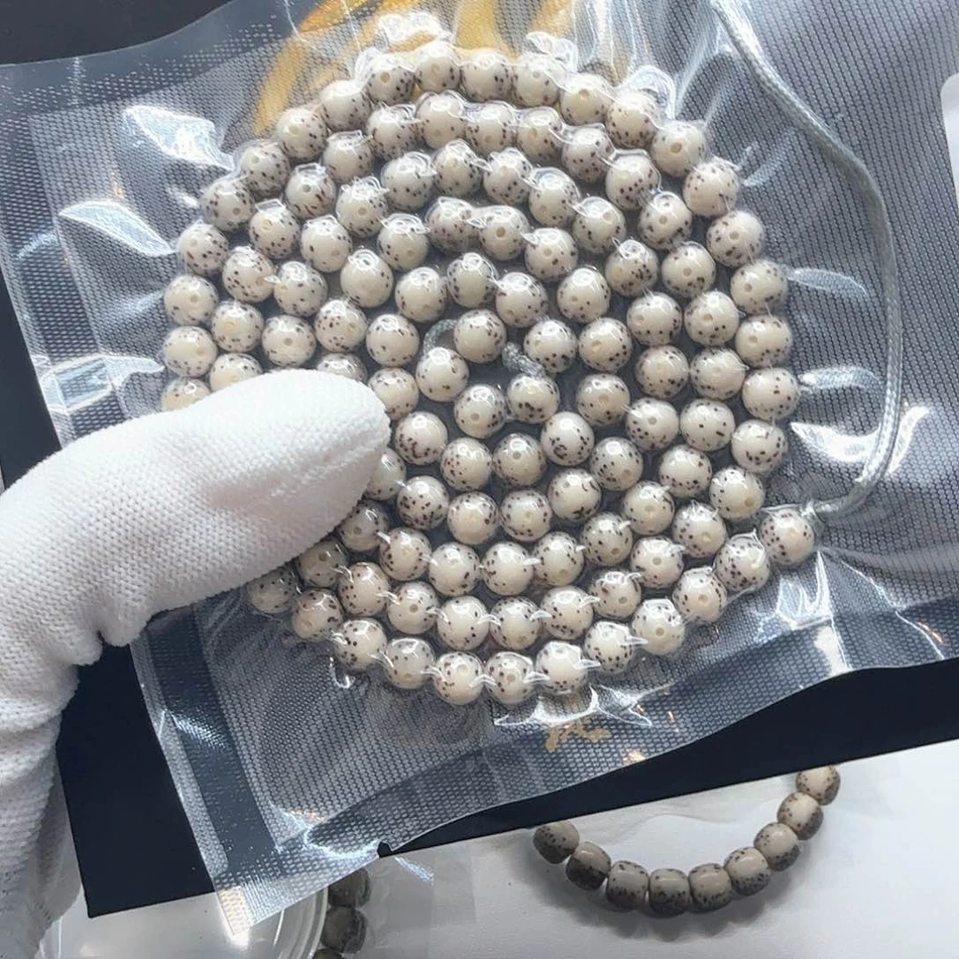 星月菩提吊坠5骨瓷白月留白7左右圆珠108