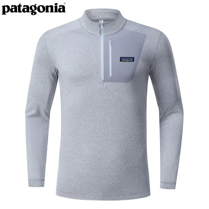 Patagonia/巴塔哥尼亚春秋户外运动长袖T恤速干透气休闲打底衫男