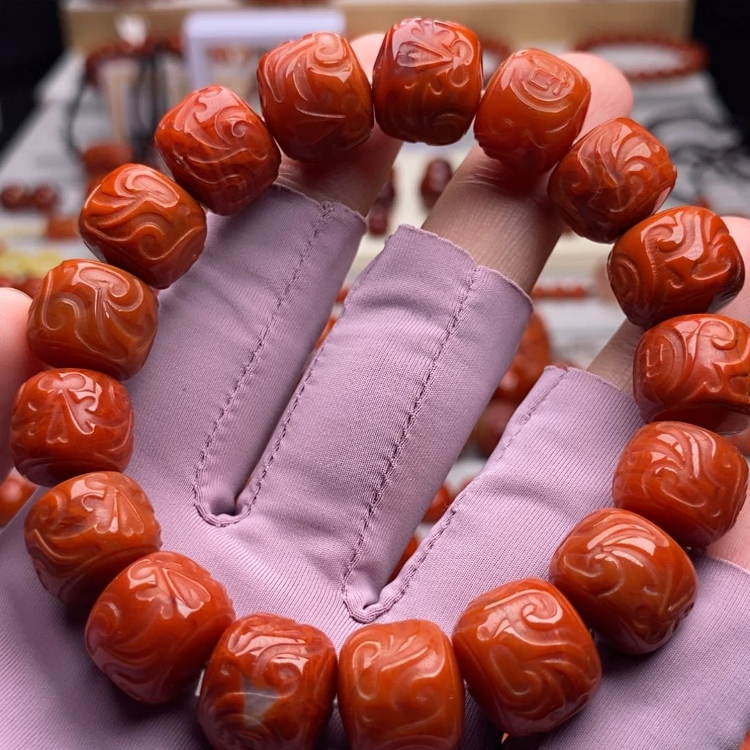 南红玛瑙配饰未镶嵌瑕疵纹裂清货价