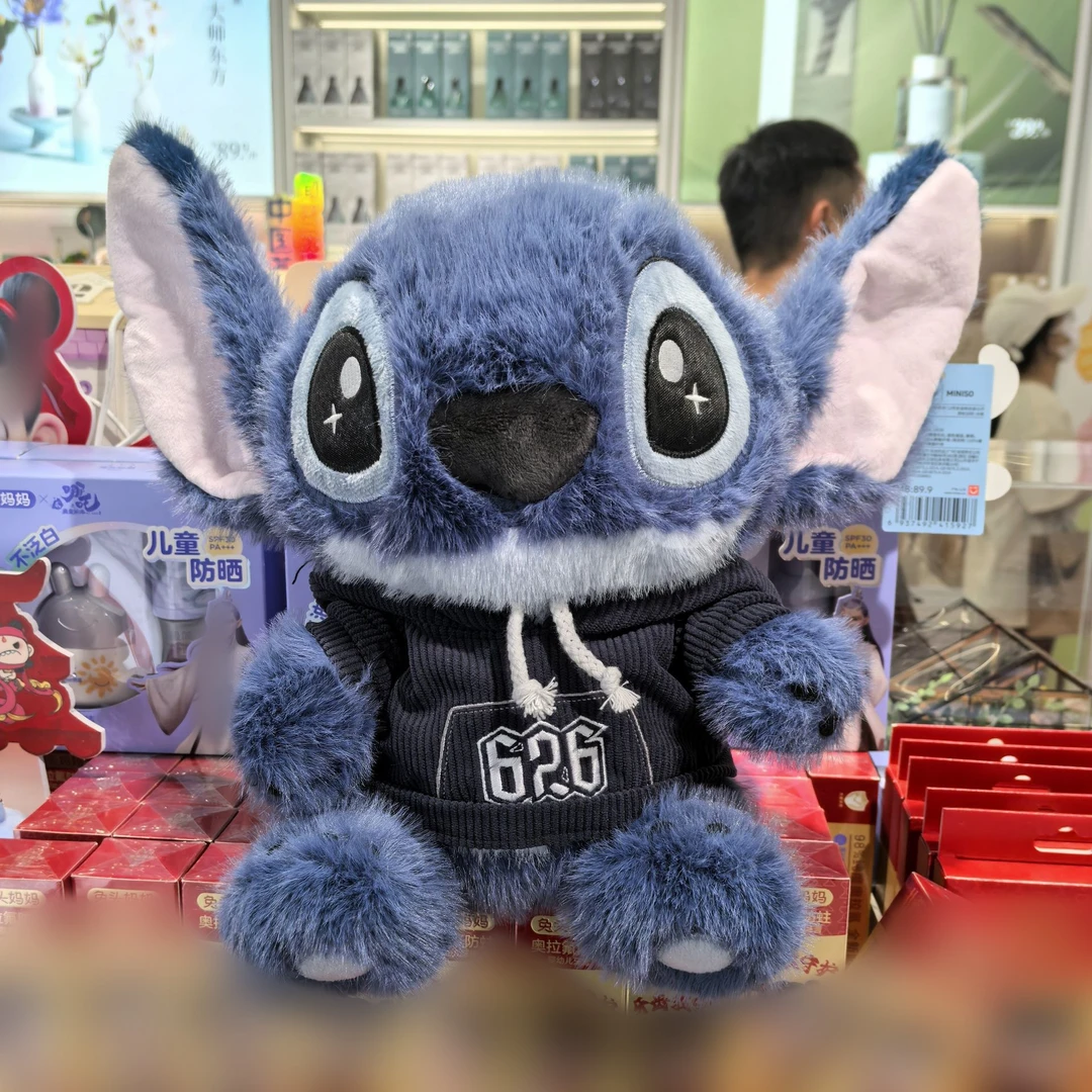 新款时尚帽衫款史迪仔公仔背带裤史迪仔毛绒玩偶送生日礼物抱枕