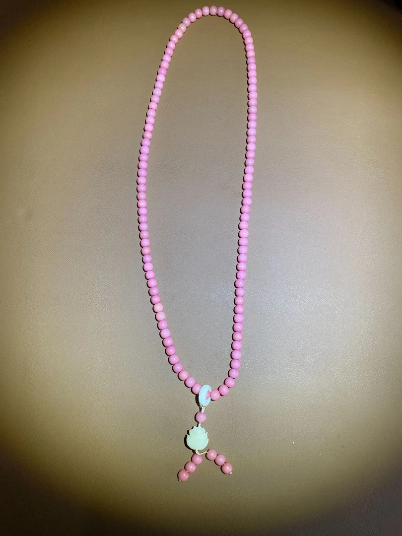 铁合金手链 F658文玩手串108颗粉菩提多圈