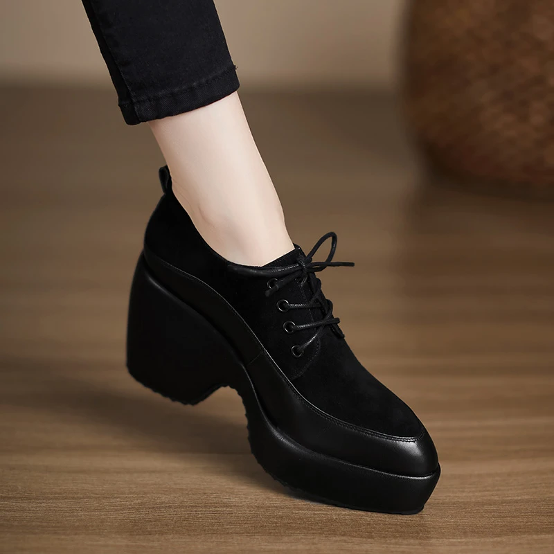 小个子手工女鞋9cm~百搭小众鞋子2025春季新款轻奢真皮单鞋高跟鞋