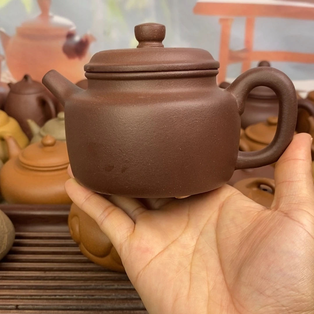 茶壶紫砂240cccv深井羊角山紫泥德钟