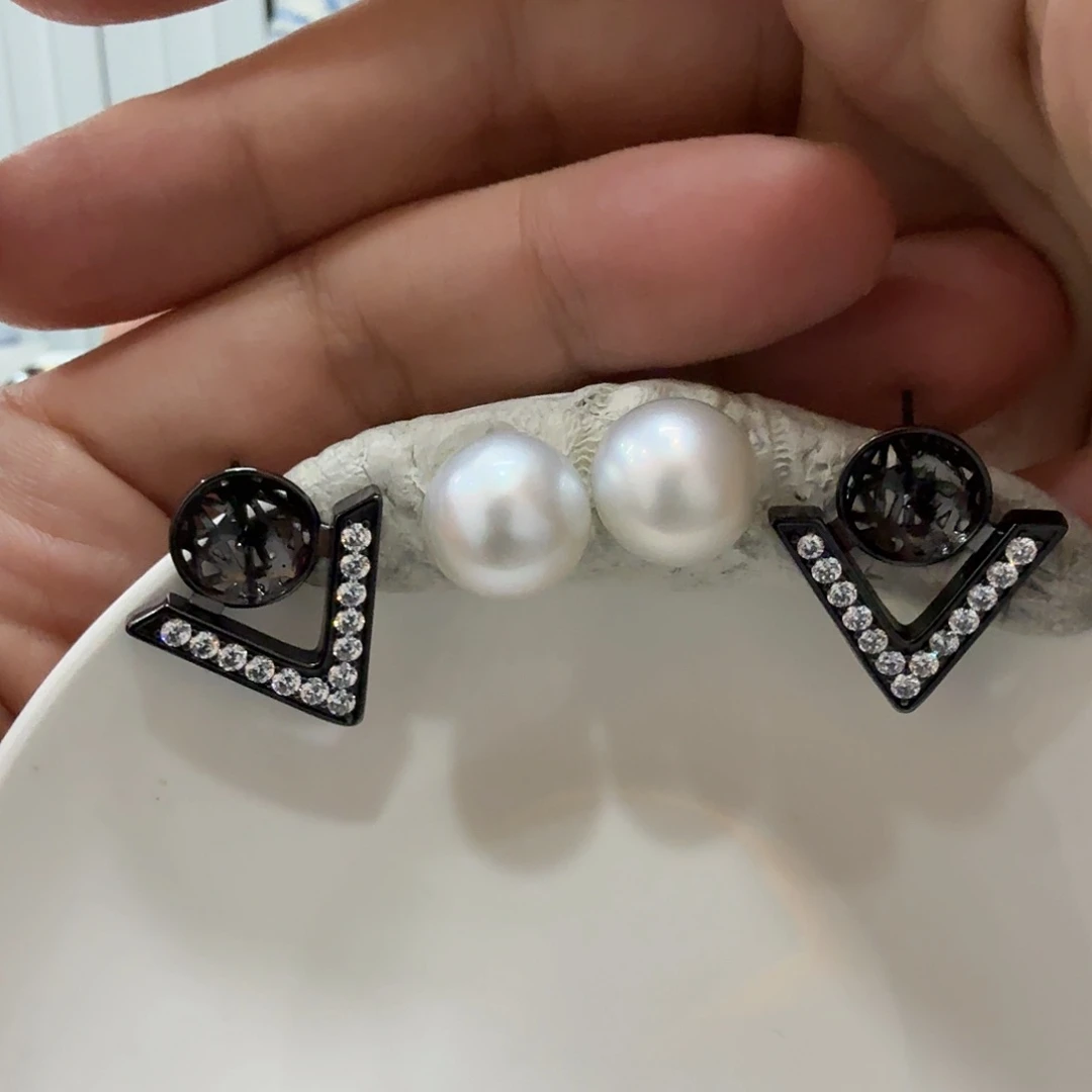 海水珍珠耳饰银S925镶嵌T****x