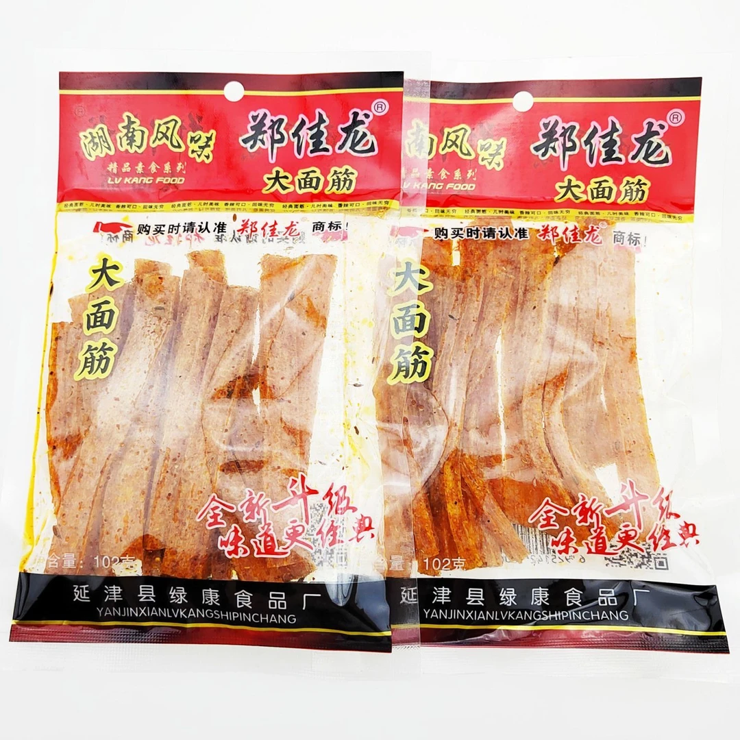 郑佳龙大面筋大辣条102克大面筋调味面制品精品经典湖南辣条零食