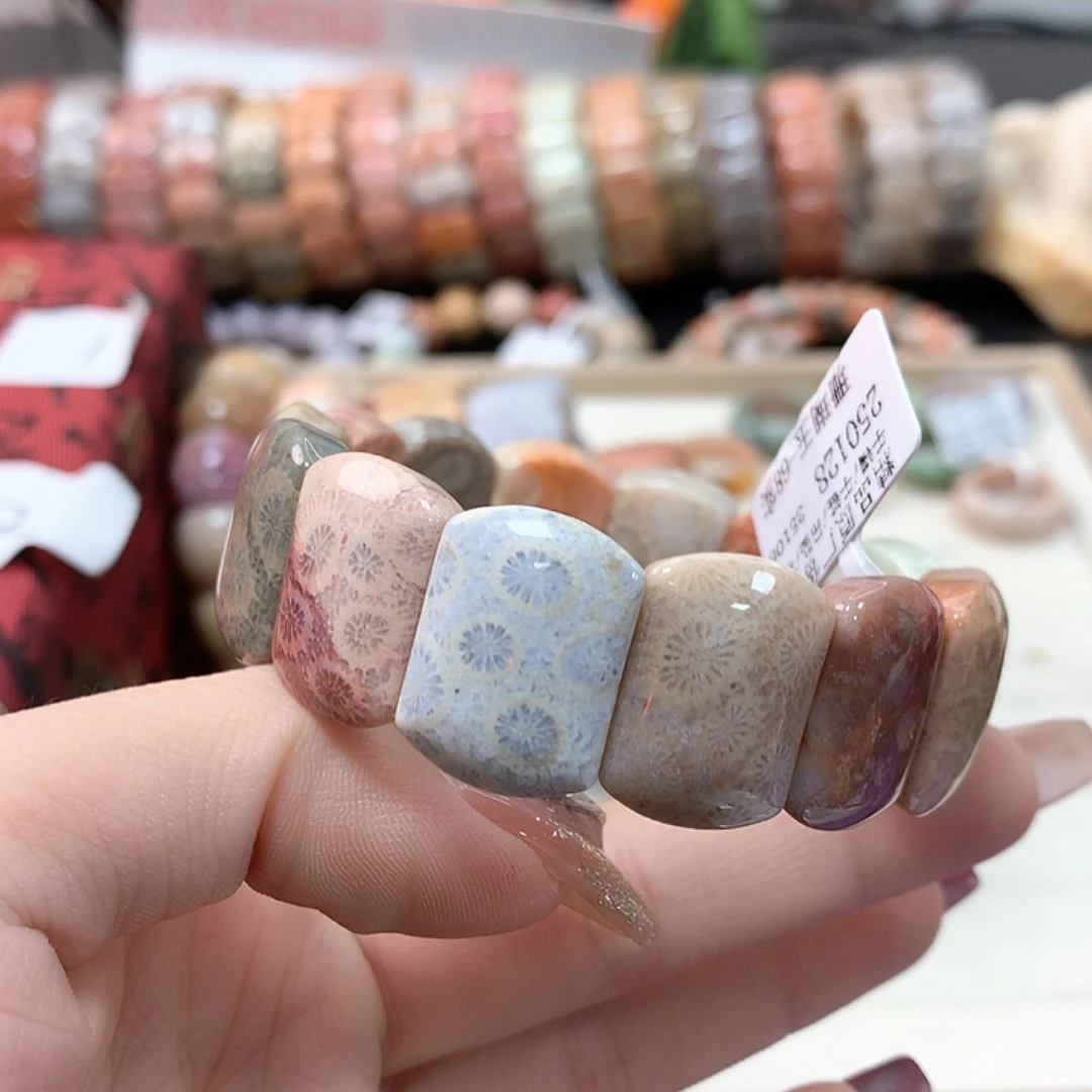 硅化珊瑚（珊瑚玉）手链未镶嵌柠**•354