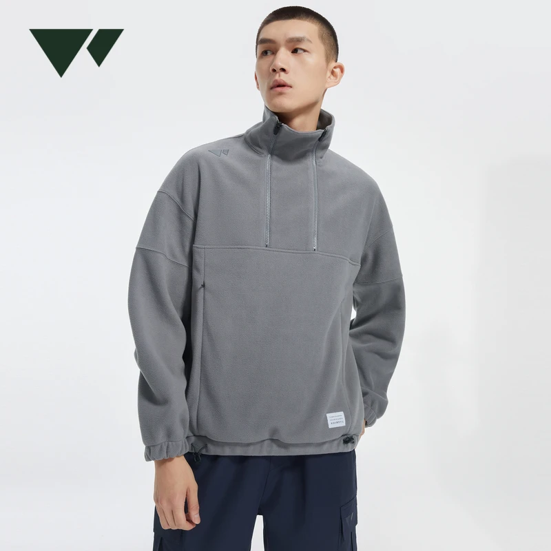 七匹狼官方正品男士秋季新款防风保暖半高领拉链套头卫衣1651