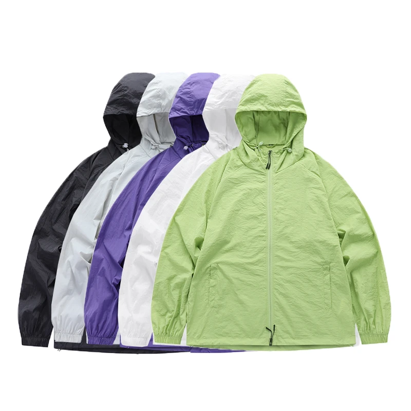 男女同款夏季休闲透气速干薄款轻薄防紫外线亲肤连帽运动防晒衣