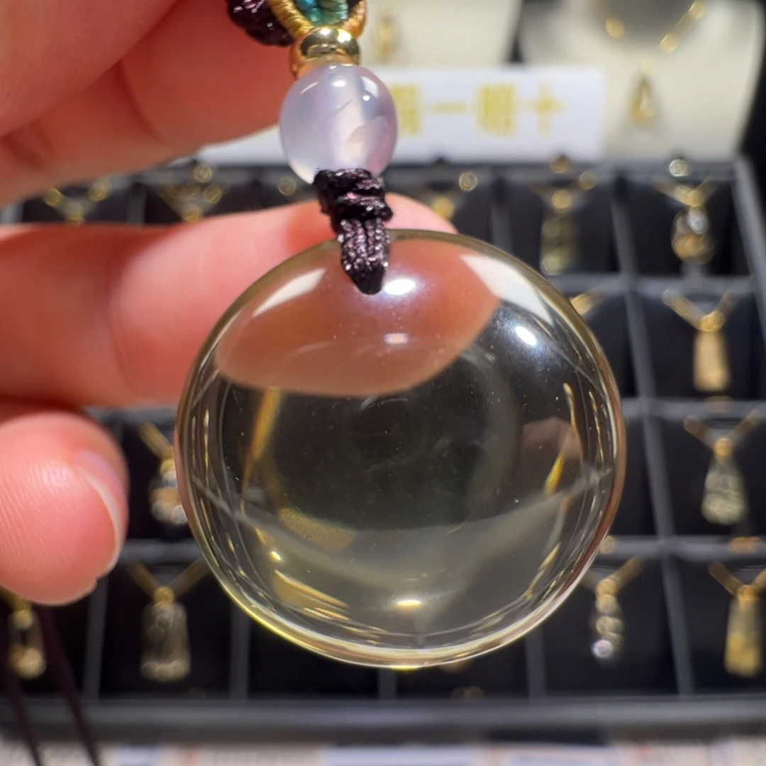 未镶嵌颈饰水晶天然水晶圆牌