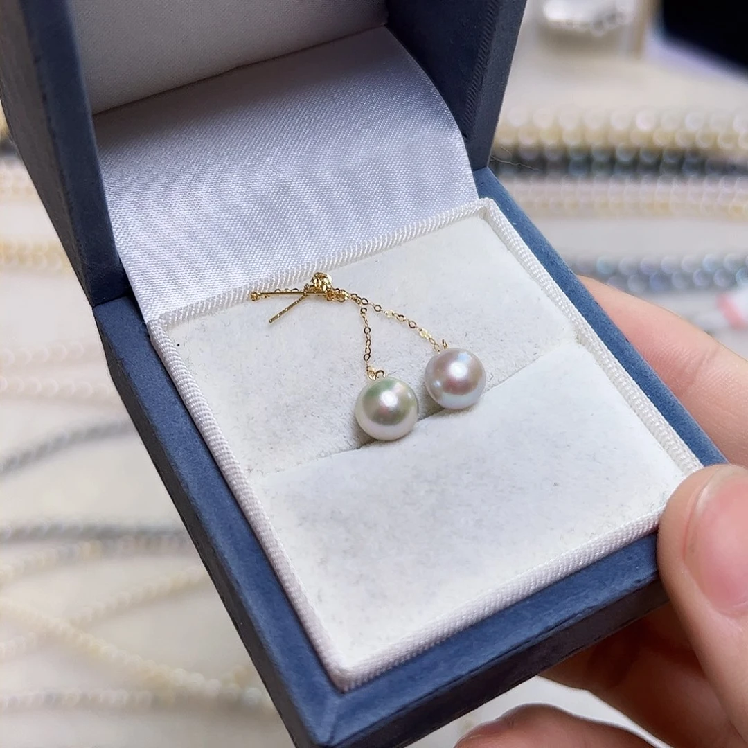 海水珍珠耳饰18K金镶嵌