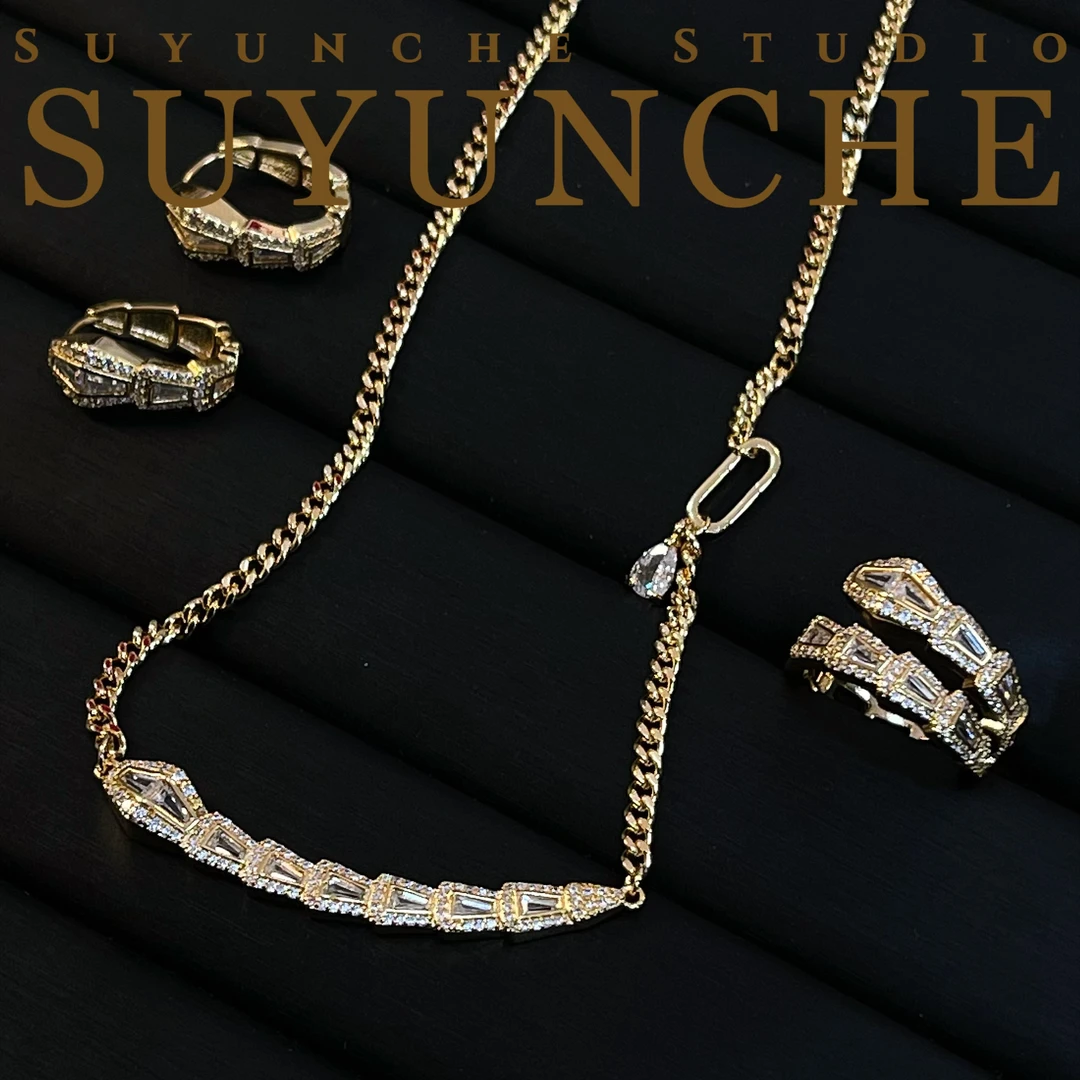 铜合金项链 Suyunche2333时尚经典蛇原素设计质感三件套