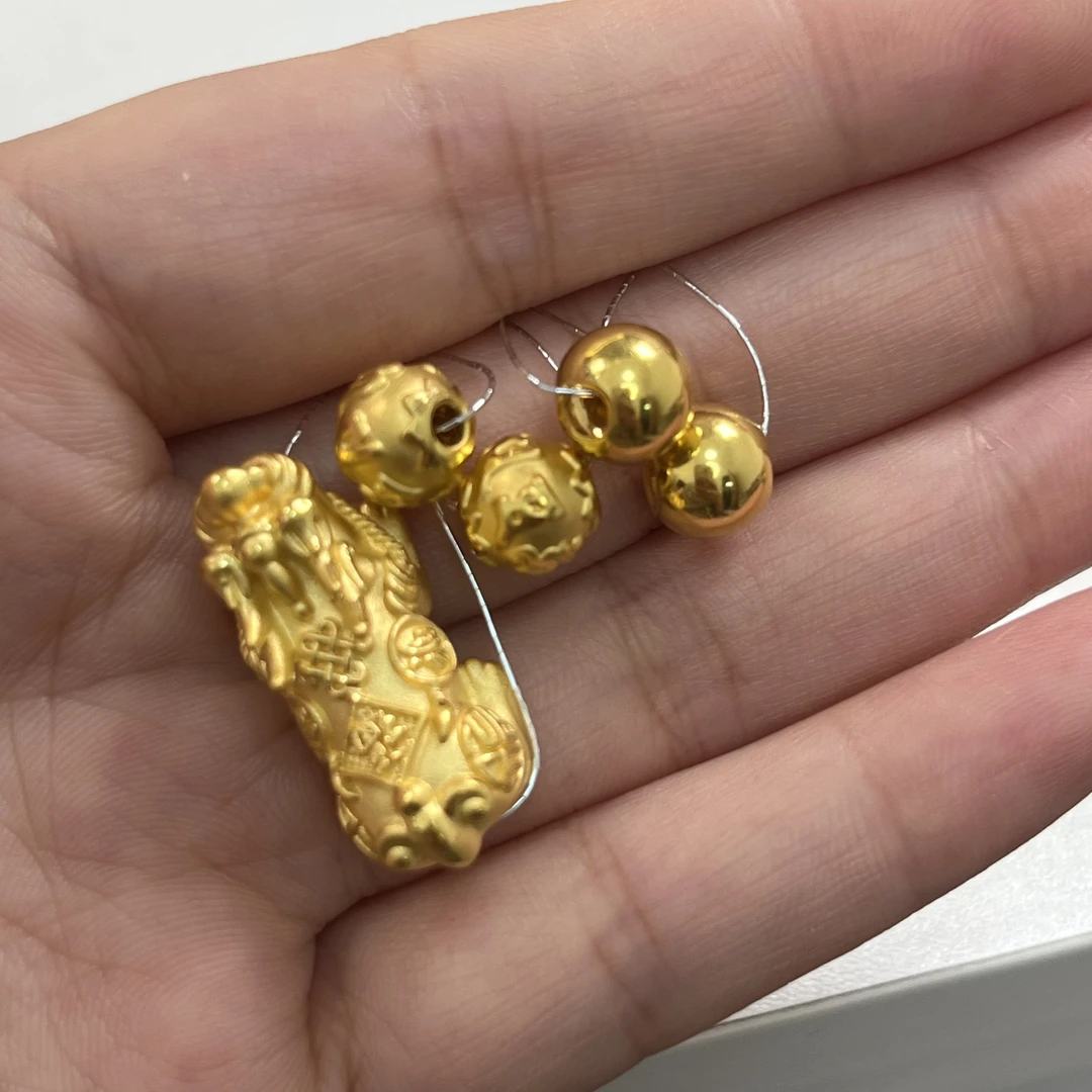 足金中国结五福貔貅手串