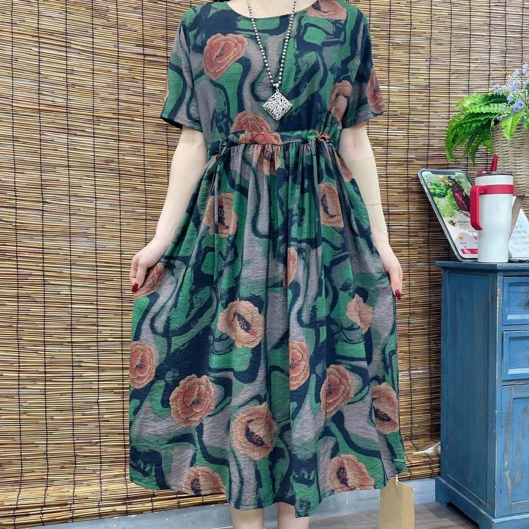 9994夏季新款优雅洋气气质减龄连衣裙