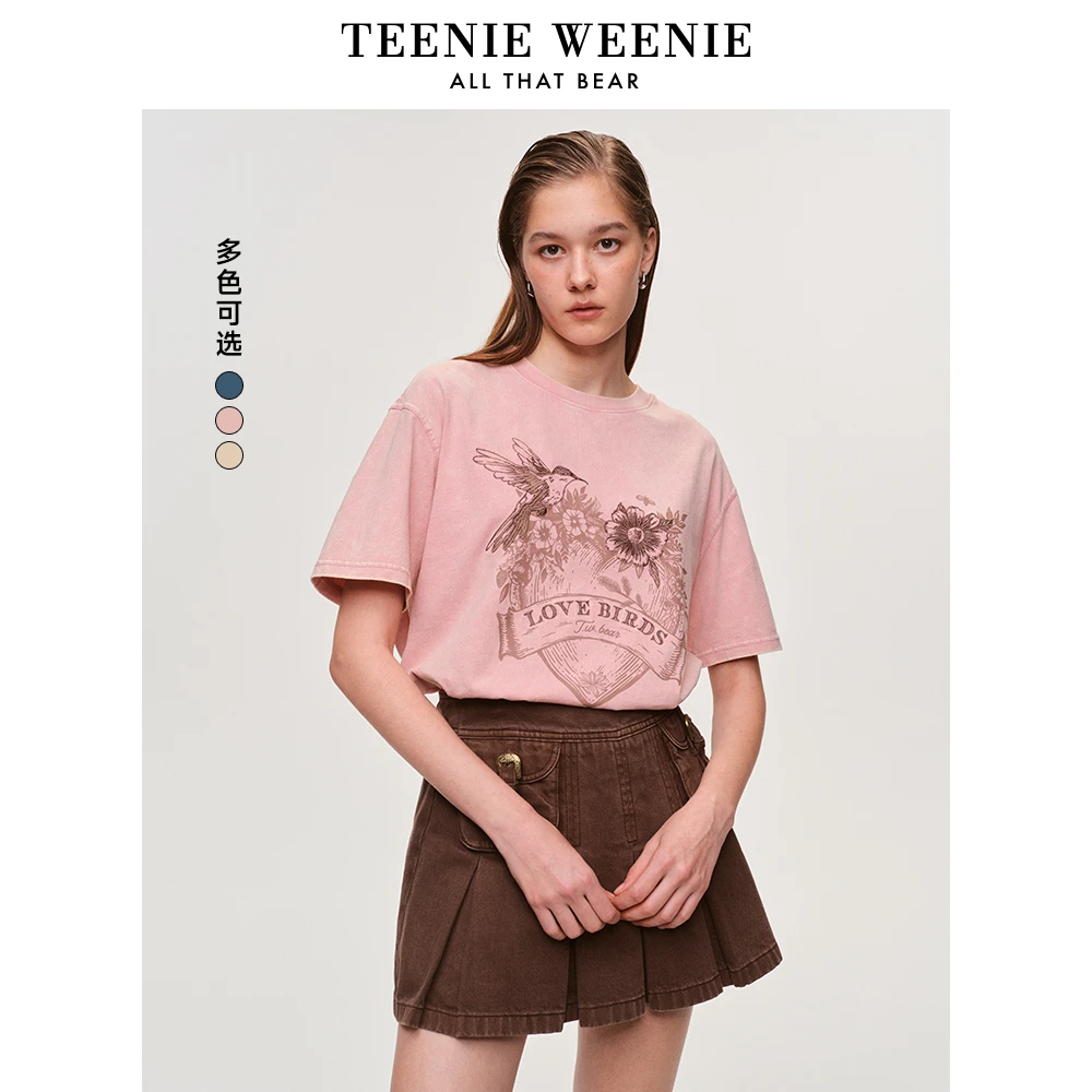 Teenie Weenie小熊T恤25年欧若风学院圆领短袖上衣女TTRW255206I