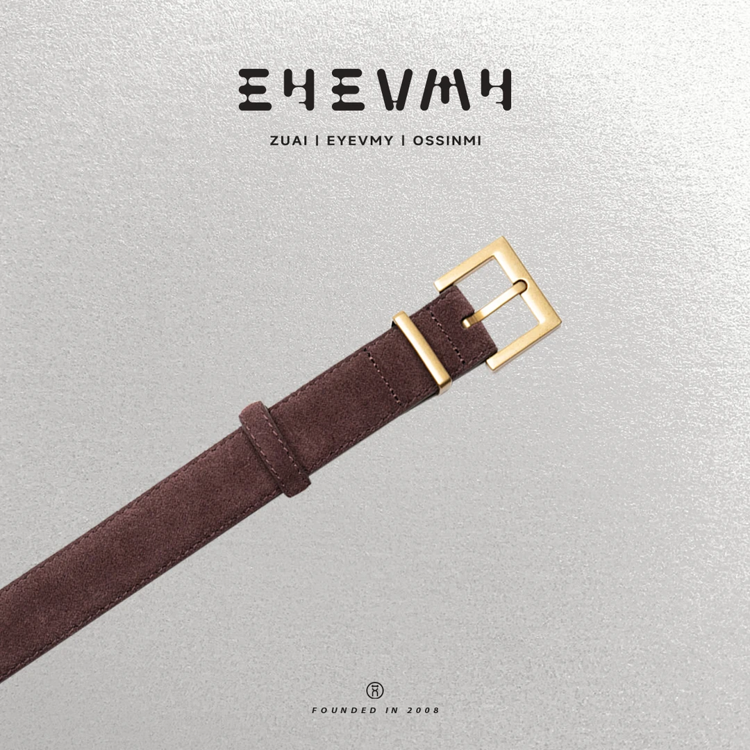 【安哥拉红磨砂皮带】真牛皮复古高级感腰带A24CI016