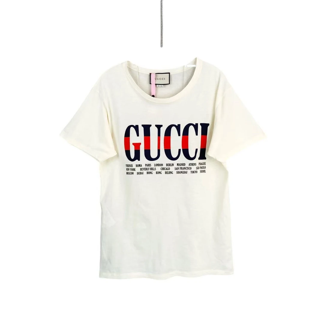 95新 GUCCI/古驰  AA2901 棉 城市限定印花logoT恤 S码