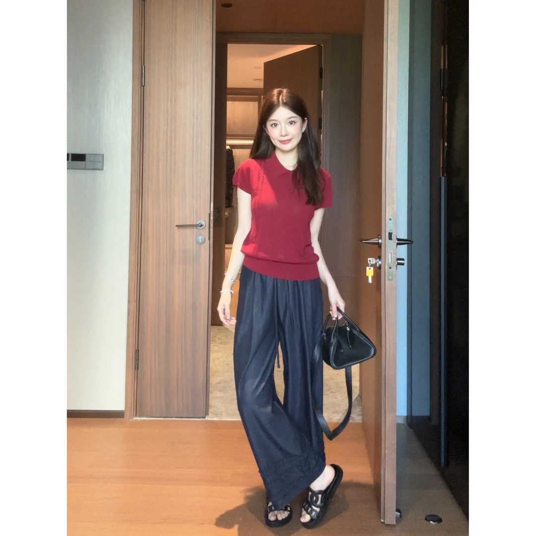 【痘痘私服】|【氧气因子】清凉花边拼接仿牛仔休闲裤