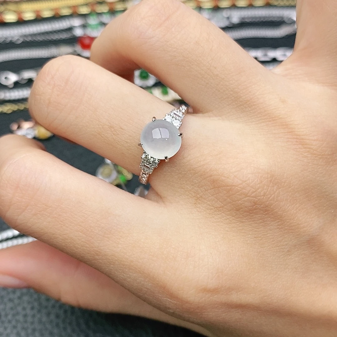 翡翠银S925镶嵌戒指