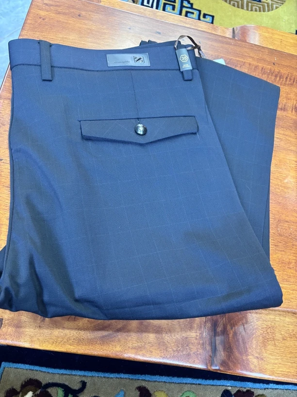 高腰夏季标准水洗商务运动薄款蓝色直筒休闲裤长裤