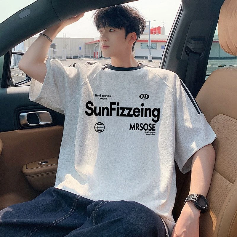 海澜之家运动【撤柜清仓】短袖T恤男秋季新款宽松上衣oversize港风