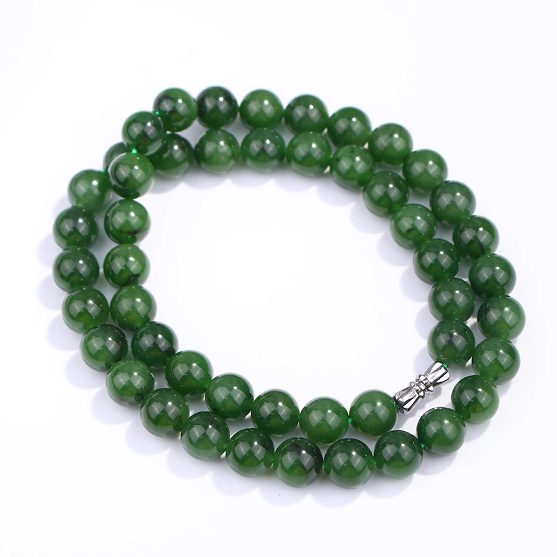 天然和田玉碧玉菠菜绿老料大气沉稳风妈妈链项链 （多样性发其一）