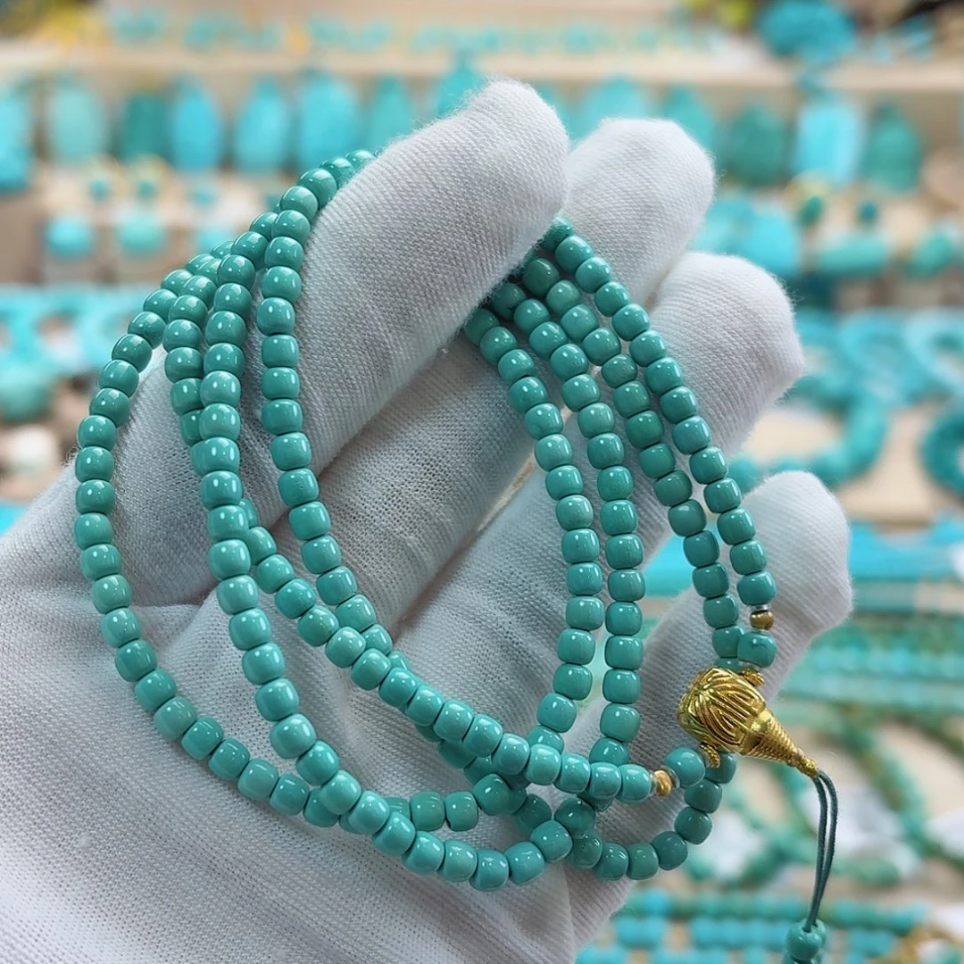 绿松石18K金镶嵌珠宝奇石3.8