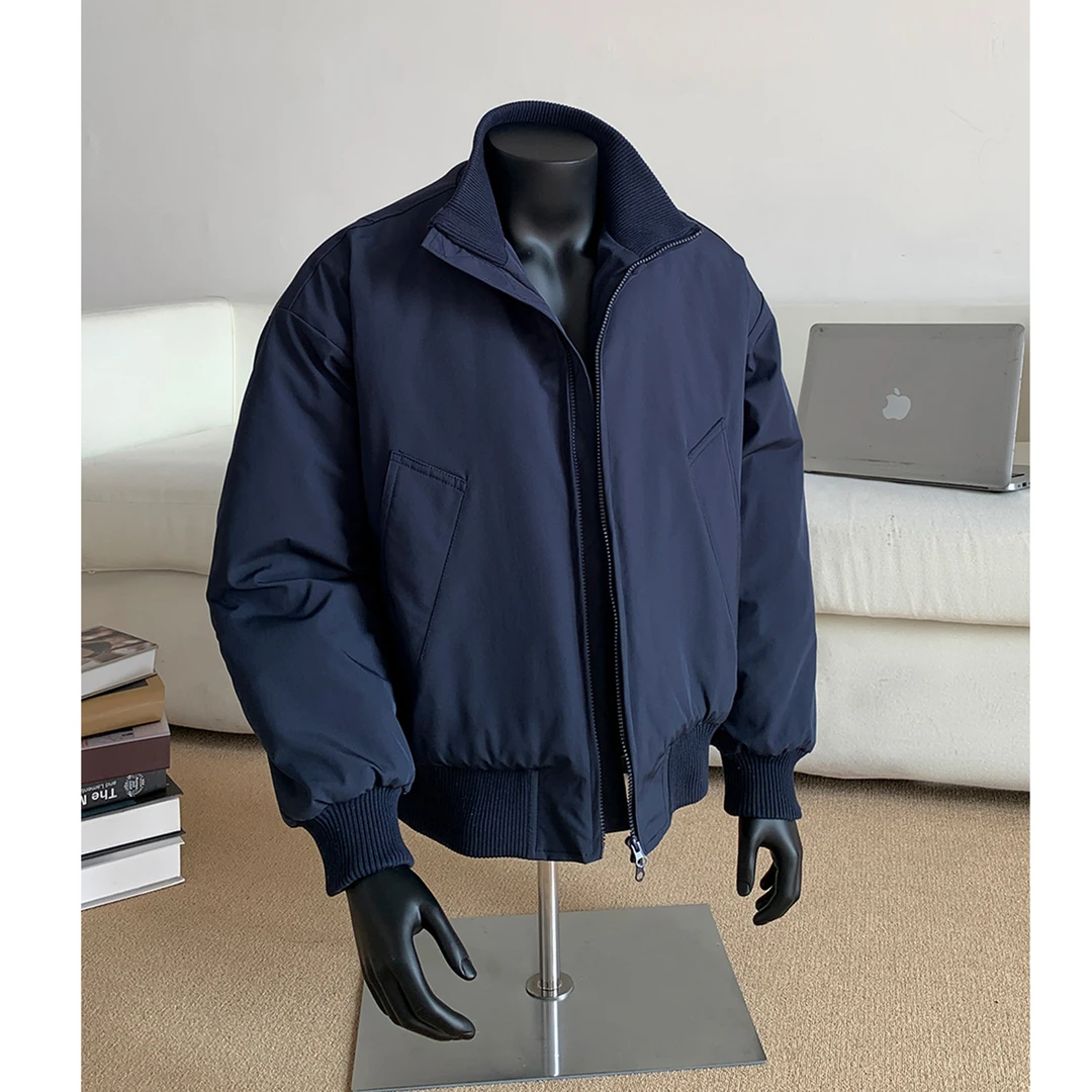 现货冬季欧美立领棒球棉服加厚保暖飞行夹克棉衣短款外套男价