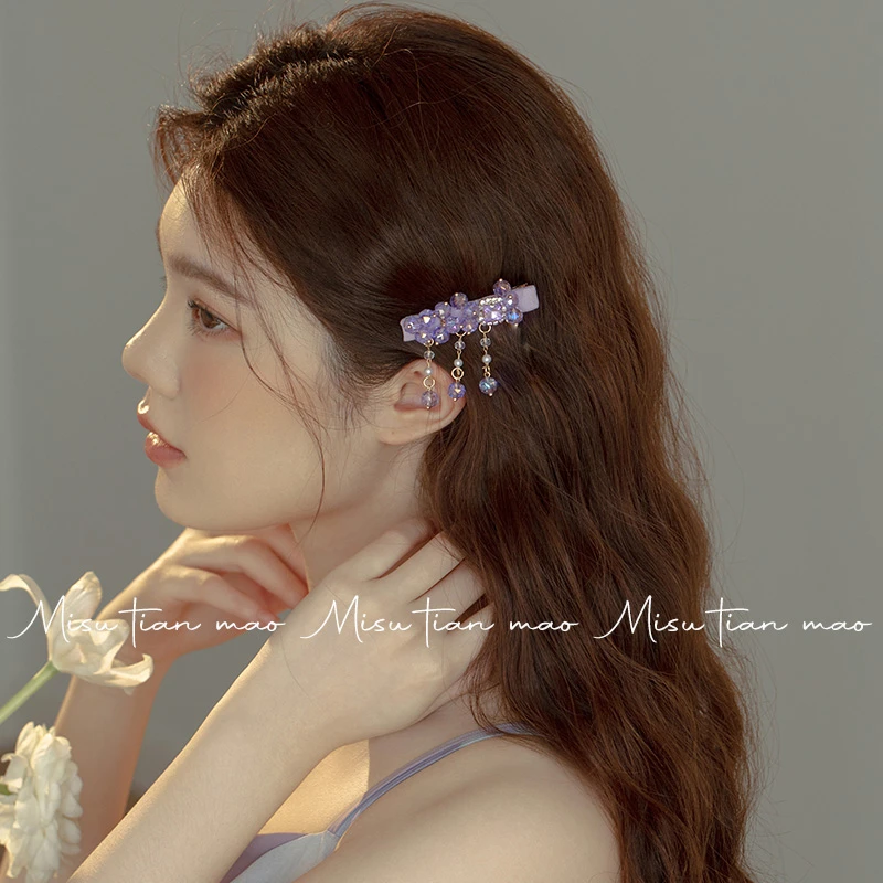 发夹边夹侧边鸭嘴夹高级感轻奢风一字夹2025新款前额刘海夹子头饰