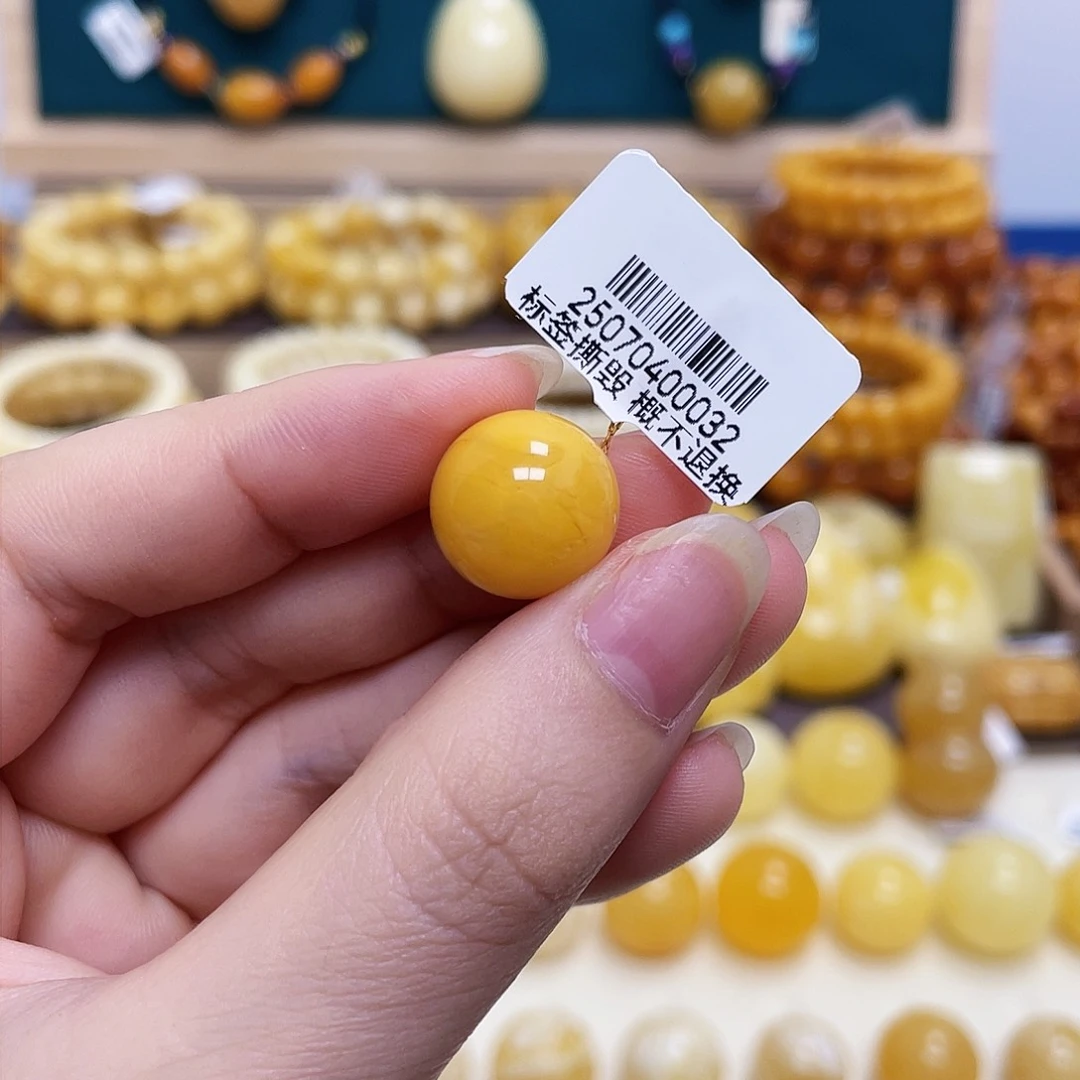 蜜蜡未镶嵌珠宝奇石14.1mm妖花圆珠