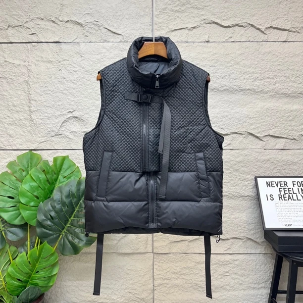 2025冬季新款羽绒马甲男士麦穗立领白鸭绒马夹保暖加厚轻奢羽绒服